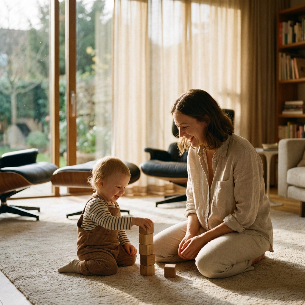 Nanny playing with child